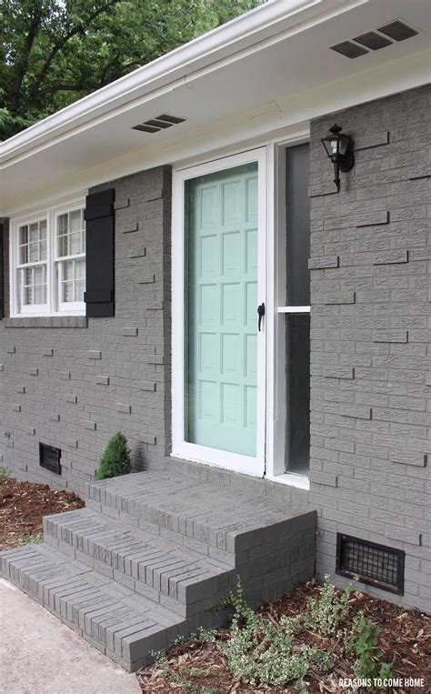 Reasons to Come Home - | Brick exterior house, Grey exterior house colors, Painted brick house