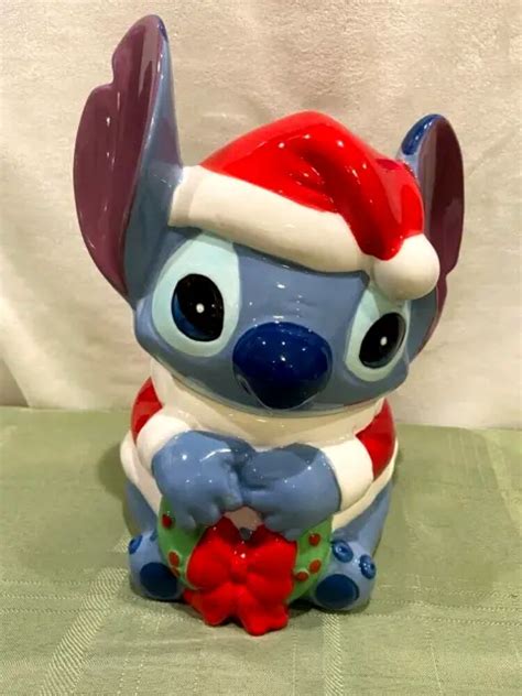 DISNEY LILO & Stitch Christmas Santa Stitch Ceramic Cookie Jar $54.99 - PicClick