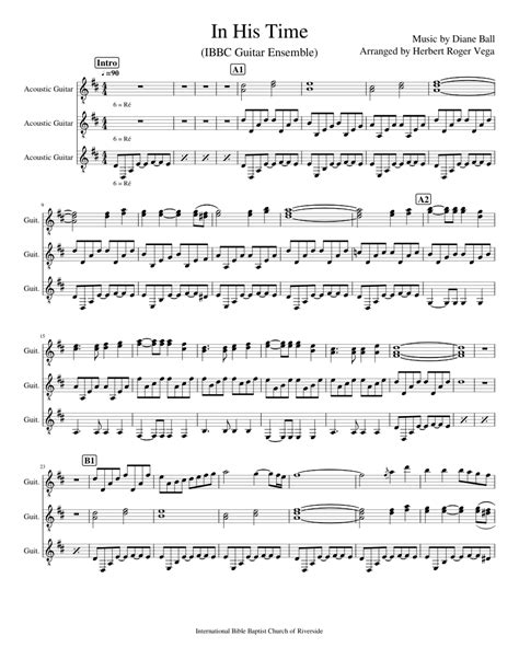 In His Time Sheet music for Guitar (Mixed Trio) | Musescore.com