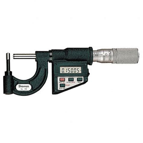 STARRETT Digital Tube Micrometer, Operation Type Digital, Range 0 in to ...