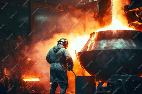 Premium Photo | Master engaged in steelmaking process in metallurgical ...