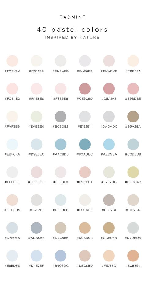 8 Pastel Color Palettes Inspired by Nature — TADMINT — Design Resources and Merchandise for ...