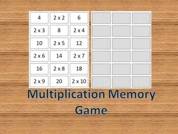 Multiplication Memory Game by Heidi Finger | TPT