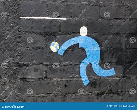 Graffiti on the Wall Sports Game Icon Stock Image - Image of iron, font: 211198811