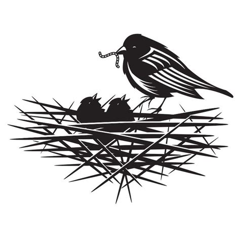 Birds in the nest | Silhouette clip art, Art images, Free clip art