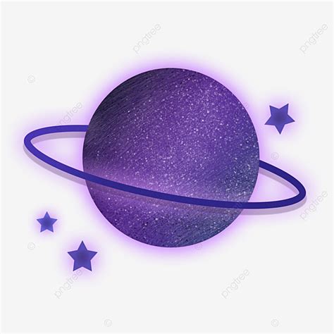 Fantasy Planet White Transparent, Purple Glowing Cartoon Fantasy Planet ...