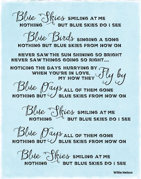 Blue Skies Willie Nelson - Etsy