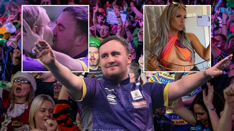 Darts wonderkid Littler, 16, celebrates historic win with kiss from girlfriend, 21, before ...