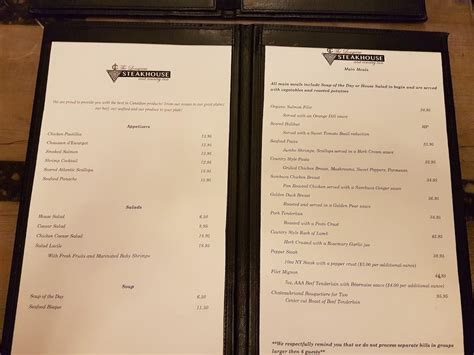 Menu at Longview Steakhouse, Longview, Highway 22 West