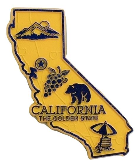 California the Golden State Map Fridge Magnet