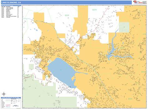 Lake Elsinore California Wall Map (Basic Style) by MarketMAPS - MapSales