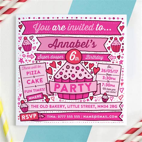 Girls Birthday Party Invitations By A Is For Alphabet | notonthehighstreet.com