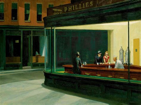 Vault W Artwork Nighthawks Phillies Painting Fine Art On Canvas by Edward Hopper Print | Wayfair