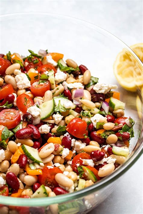 Mediterranean Bean Salad {perfect for meal prep & potlucks!}