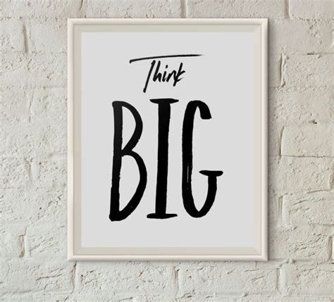 Think BIG, Motivational Office Digital Print - Instant Download | Think big, Poster on ...