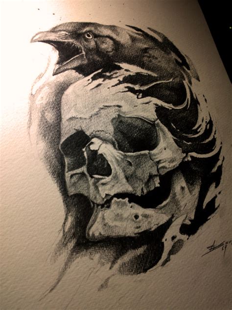 Crow Skull Drawing at GetDrawings | Free download