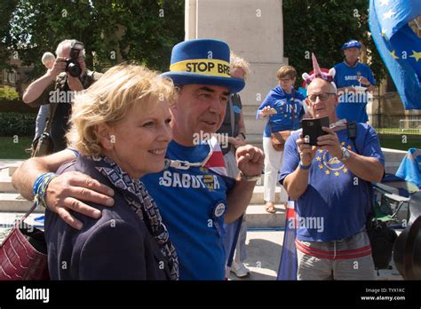 26 June 2019 - Opposite Parliament, London, UK - Steven Bray with Anna Soubry MP (Broxtowe) at ...