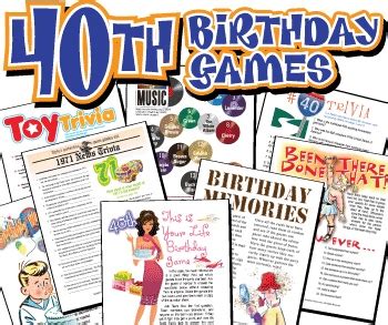 40th Birthday Party Game Ideas - Birthday Messages