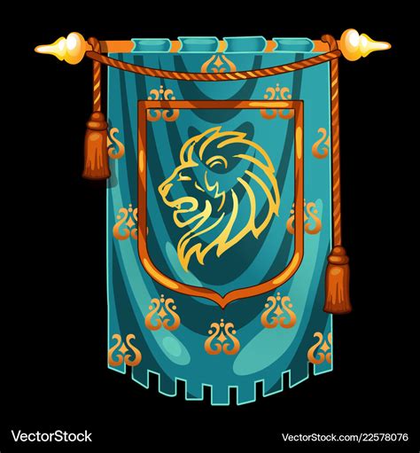 Medieval knight banner with image the head of a Vector Image