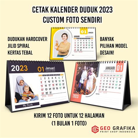 Jual Kalender Duduk Kalender Meja Custom Foto Sendiri Hardcover Jilid ...