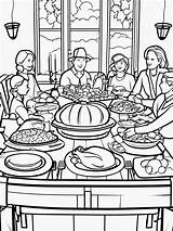 Thanksgiving Feast Coloring Pages  Celebrating With Family sketch template