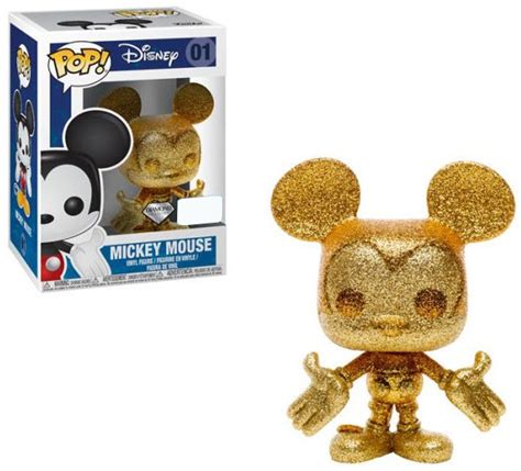 Funko Disney Funko POP Disney Mickey Mouse Exclusive Vinyl Figure 01 Diamond Collection, Gold ...