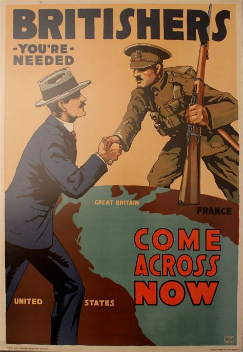 Lloyd Myers - Original Vintage 1917 World War One Propaganda Poster: Britishers You're Needed ...