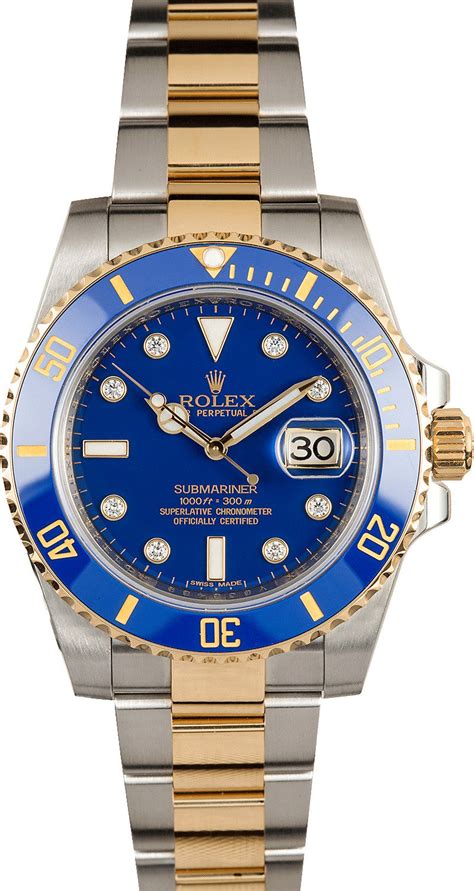 Rolex Submariner 116613 Blue Dial with Diamonds