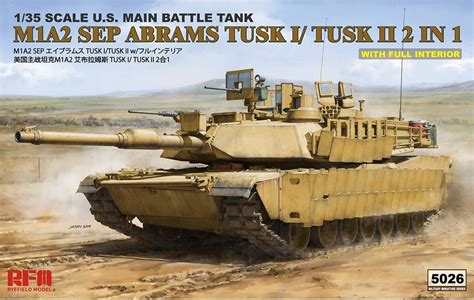 Buy RFMRM5026 1:35 Rye Field Model M1A2 SEP Abrams TUSK1TUSK2 2in1 with Full Interior [Model ...