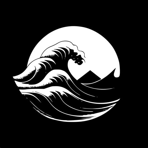 Waves - Black and White Isolated Icon - Vector illustration 24571020 Vector Art at Vecteezy