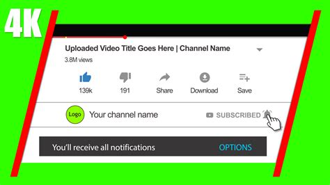 Download subscribe button and bell icon green screen high quality ...