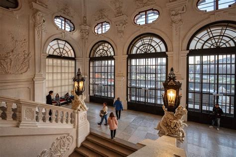 The Interior of the Staircase Hall in the Belvedere Palace. Vienna, Austria, Europe Editorial ...