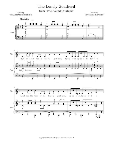 The Lonely Goatherd Sheet music for Piano (Piano Duo) | Musescore.com