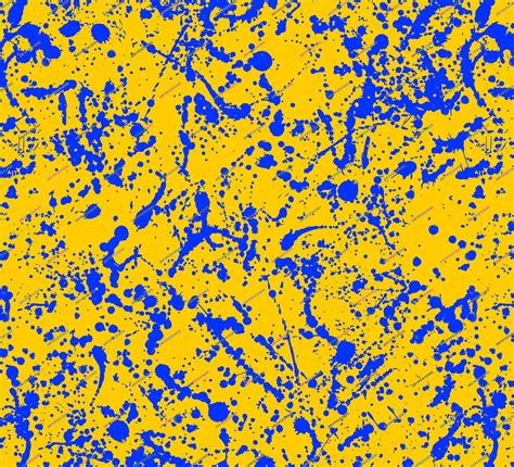 Blue + Yellow Paint Splatter Seamless Background — drypdesigns