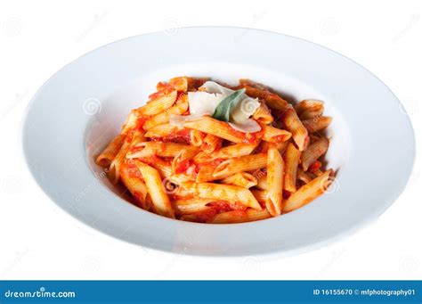 Plate of penne pasta stock photo. Image of flavorsome - 16155670