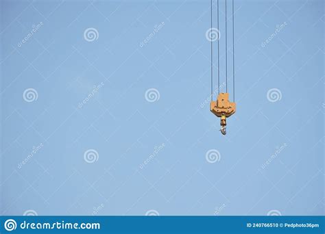 Yellow Hook of Heavy Crane for Construction Building Hanging in Sky ...