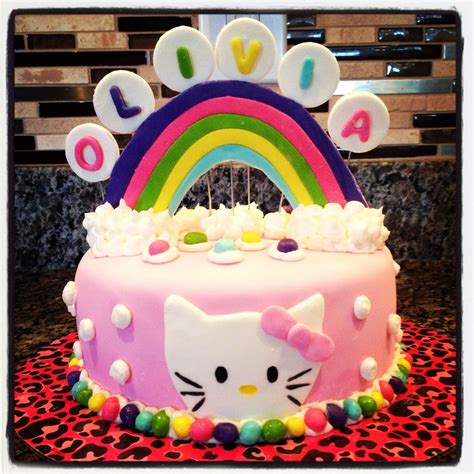 Hello kitty rainbow cake Birthday Parties, Birthday Cake, Rainbow Cake, Hello Kitty, Party Ideas ...