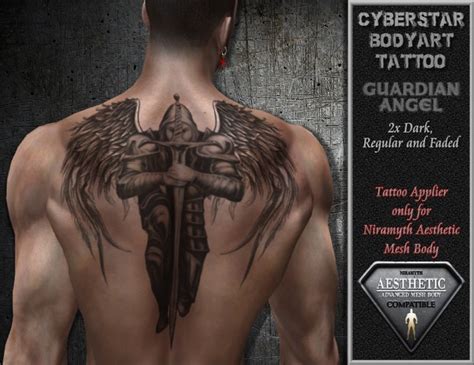 Second Life Marketplace - Back Tattoo Guardian Angel AESTHETIC Niramyth Applier by CyberStar BodyArt