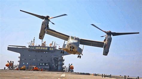 V 22 Osprey Landing on Carrier | U.S. Marine Corps video - YouTube