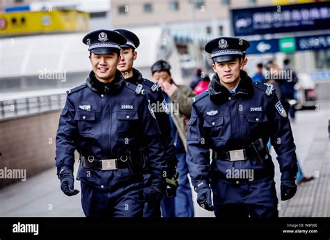 --FILE--Chinese police officers patrol the Beijing West Railway Station in Beijing, China, 4 ...