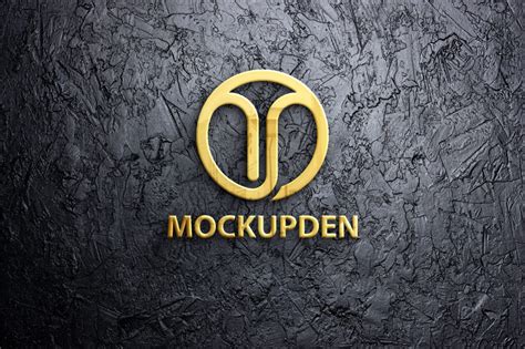 Free Gold Logo Mockup Vol 3 PSD Template - Mockup Den