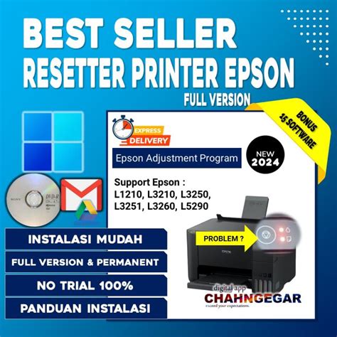 Resetter Epson L1210,L3210,L3250,L3251,L3260,L5290 Full Software Epson Adjustment Program L3210 ...