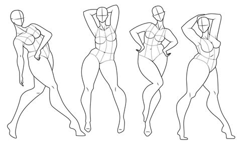 Plus Size Fashion Figure Templates. Exaggerated Croquis for Fashion Design and Illustration ...