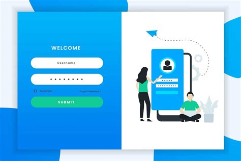 Flat Design Login Screen Template 964116 Vector Art at Vecteezy