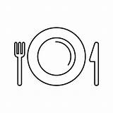 Cenário De Mesa Para prato Refeições Com Pictograma talheres  sketch template