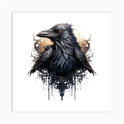 Raven tattoo Art Print by Keeksters Kreations - Fy