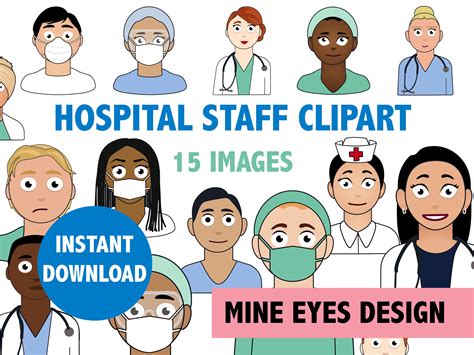 HOSPITAL STAFF Character Clipart Diverse Nurses Doctors - Etsy Australia