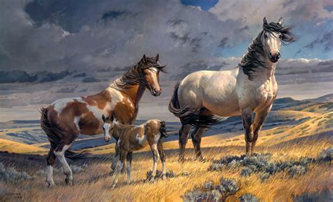 Download Baby Animal Foal Painting Animal Horse HD Wallpaper