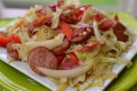 Cabbage Bacon Sausage Stir Fry | RecipeLion.com