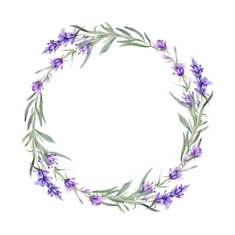 Premium Vector | Watercolor lavender wreath